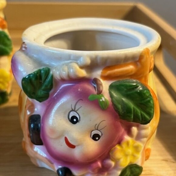 VTG salt pepper creamer sugar set anthropomorphic beet turnip rutagbaga *READ** - Picture 4 of 9